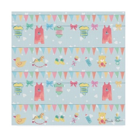 Trademark Fine Art Farida Zaman 'Happy Baby Pattern VIIC' Canvas Art, 18x18 WAP11554-C1818GG